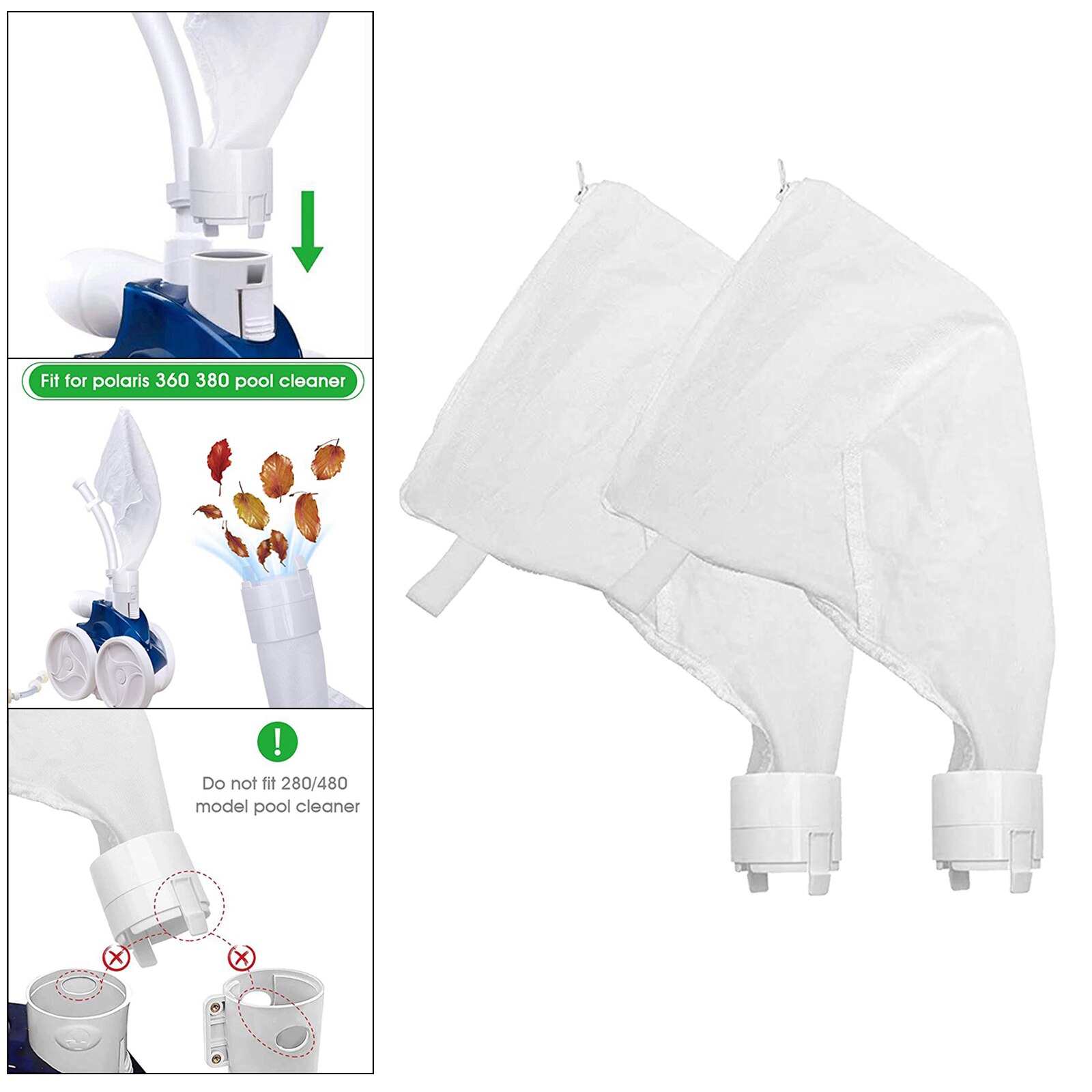 2Pcs Pool Cleaner Bag Voor Polaris Filter Tas All Purpose Zand En Silt Zak