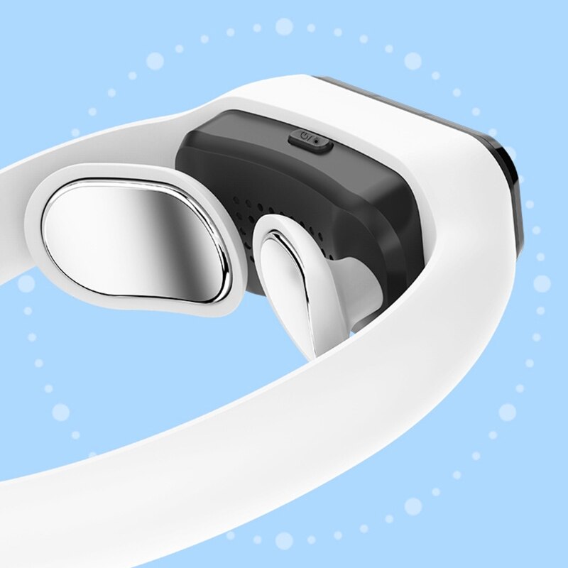 Neck Massager with Heat Intelligent Wireless Electric Pulse Massager Portable Travel Cordless for Home Office Use