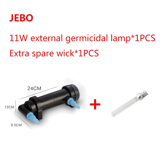 JEBO 36W UV Sterilizer Lamp Light Ultraviolet Filter Clarifier Water Cleaner For Coral Koi Fish Pond, Aquarium UV Lamp: 11W1 and wick1