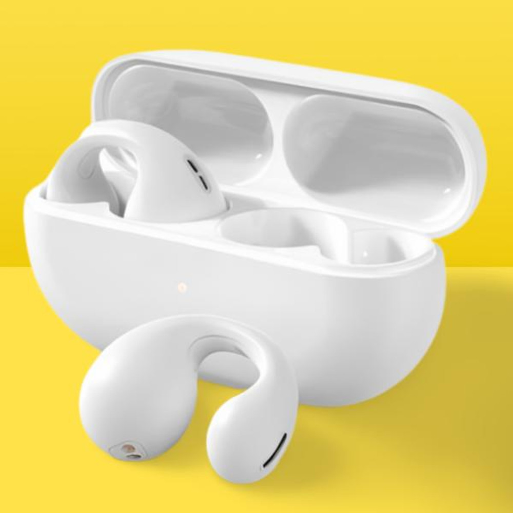 Aanpasbare 2025 hoofdtelefoon hoofdtelefoon Bluetooth open oor draadloze sport: WHITE