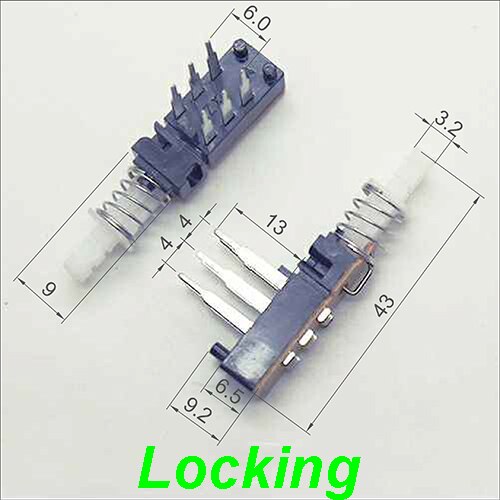 10PCS Spring Switch Latching Self-Locking Plastic Push Btton Switch 6Pin DIP PS-001/002/003/004: PS-001