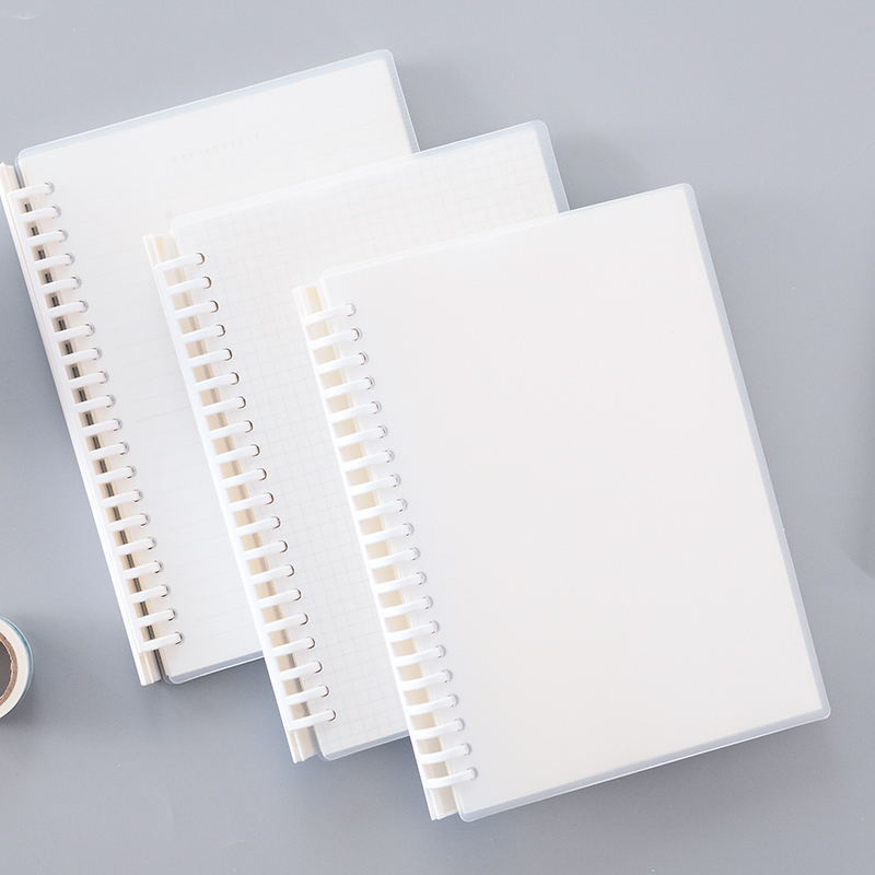 Enkel löstagbar plastmapp lösbladsbok pp omslag anteckningsblock  b5 a5 elever 80 sidor multifunktionell klippdagbok