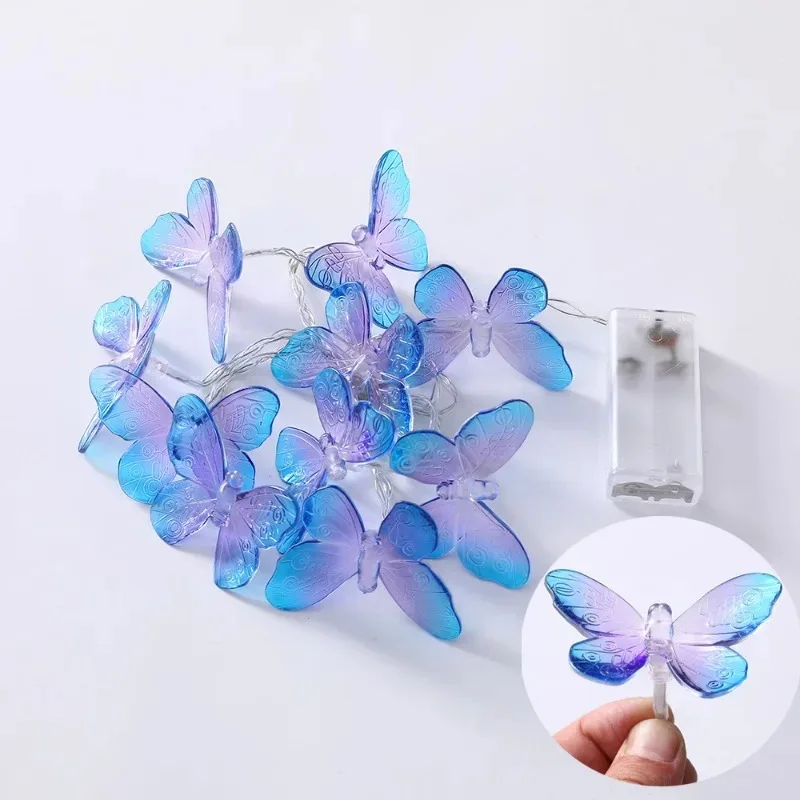 Guirnalda de luces LED de mariposa de 1M y 3M, luces de hadas alimentadas por batería, guirnalda para habitación, cortina para niñas, Navidad, cumpleaños, boda, , decoración del hogar