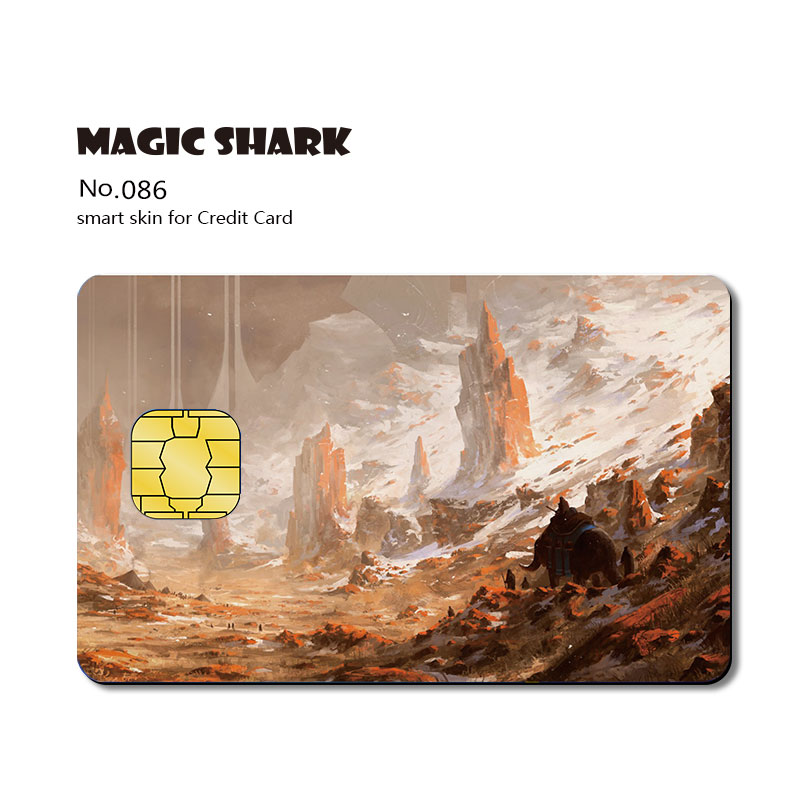 Magic Shark Super Man Wood Print Mountain Flag Venom PVC Credit Card No Fade Skin Sticker Film Case