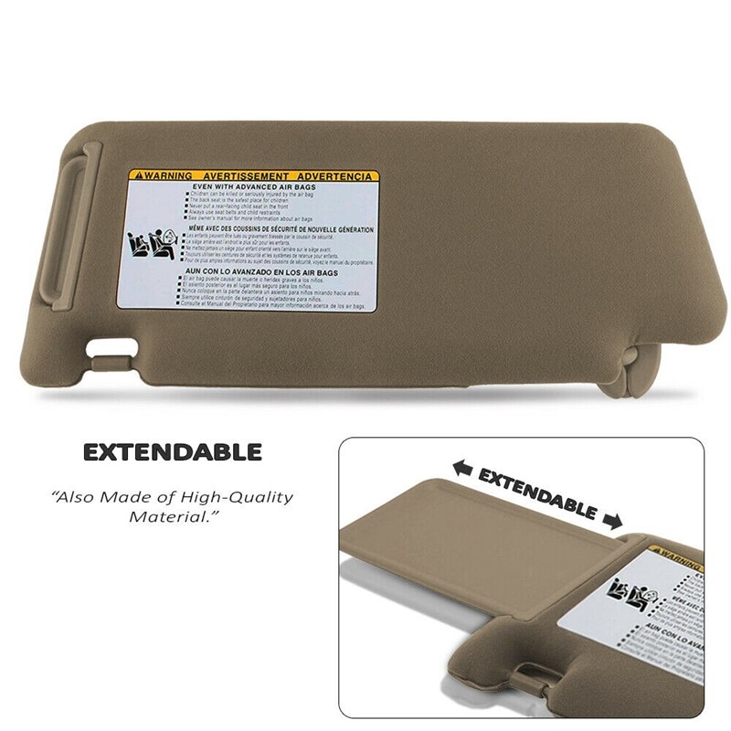 Passenger Right Side Windshield Sun Visor Replacement Beige for Toyota Tacoma 2005 74310-04081-E0