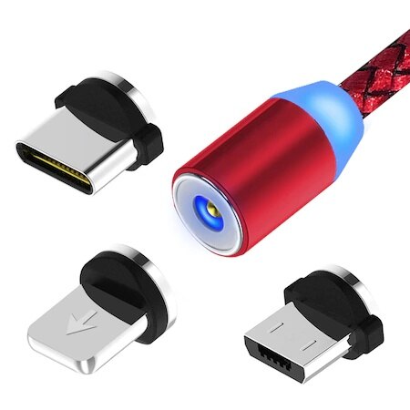 3 Prong Iphone Samsung Magnetische Magneet Usb Snellader Kabel