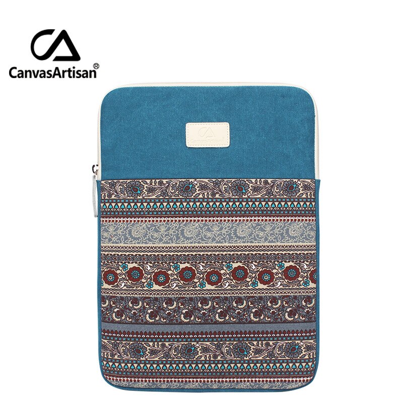 Canvasartisan top canvas laptop sleeve tassen 11 12 13 inch zachte notebook aktetas 13.3 surface pro 3 tassen: Meerblauw