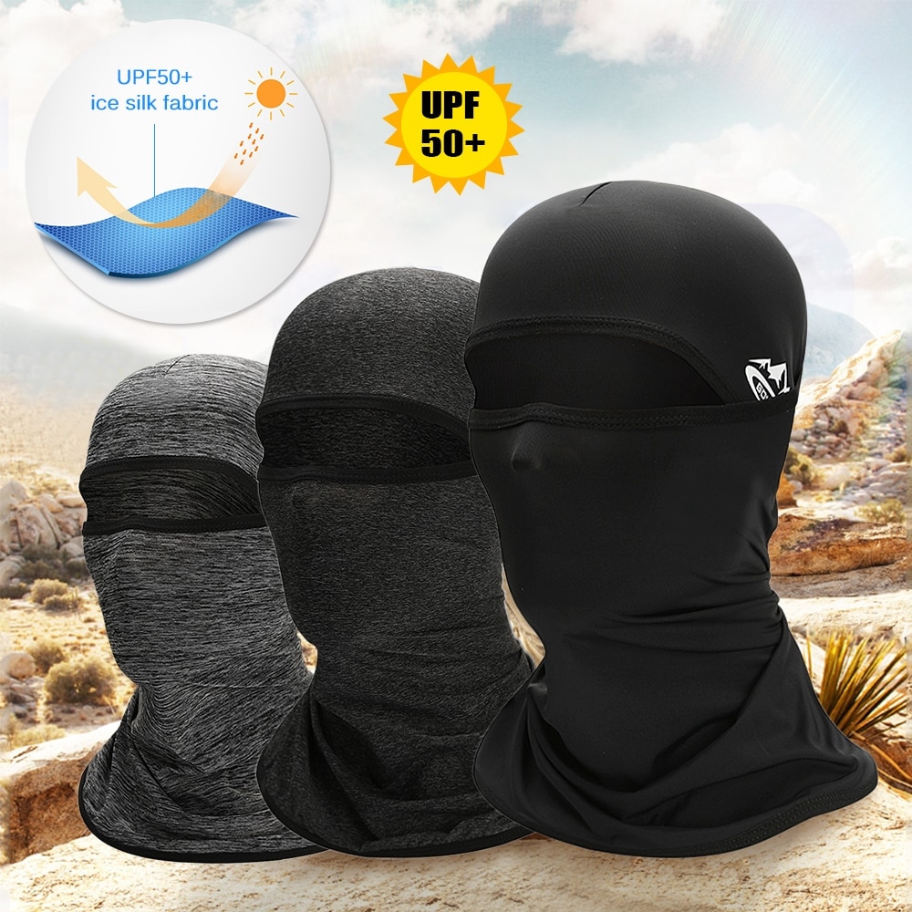 Lixada Fietsen Gezichtsmasker UPF50 + Helm Liner Balaclava Cooling Ijs Zijde Halsbeenkap Zomer Uv Bescherming Hoofddeksels