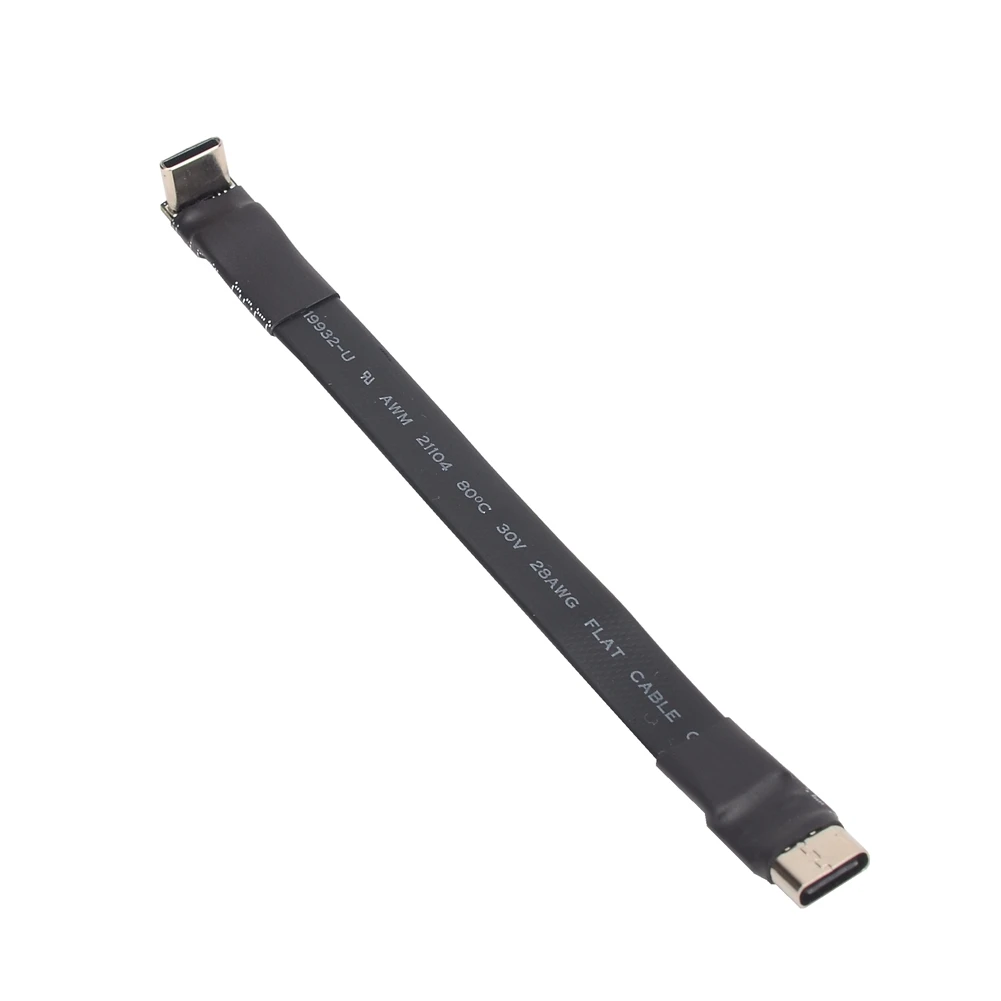 ADT 3A USB 2,0 tipo C Cable plano de cinta 90 USB 2,0 tipo C en ángulo Cable de datos de carga macho a hembra extensor USB FPC para PC TV