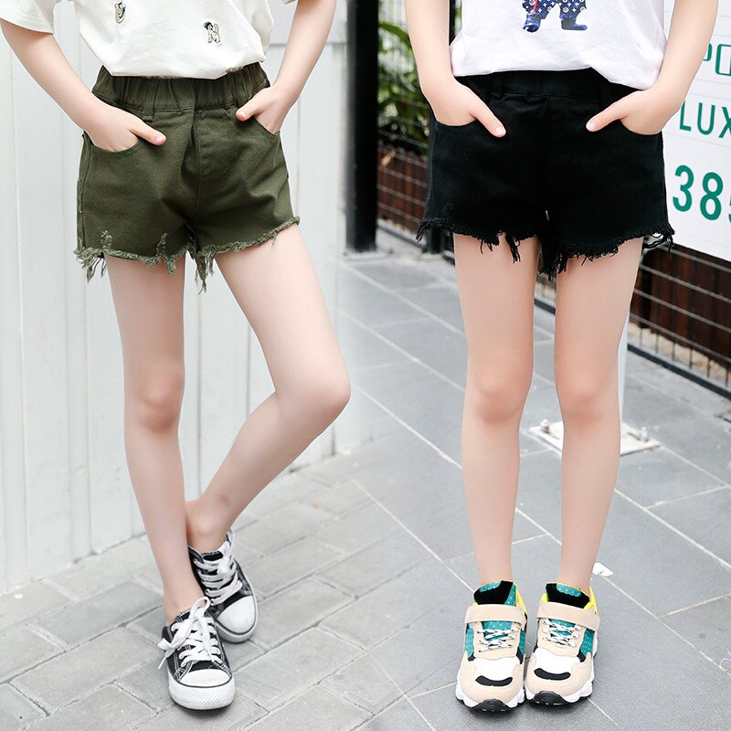 3 couleurs étudiants en vrac Shorts coton vêtements filles pantalons courts sport loisirs enfants enfants Shorts avec bavures