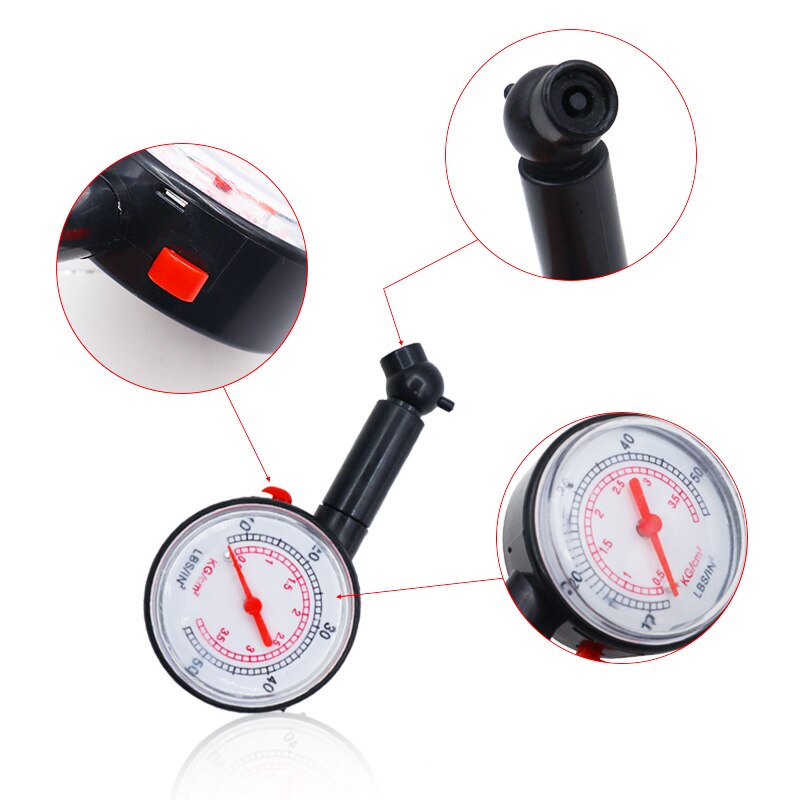 Bandenspanningscontrolesysteem 0-50 Psi Bandenspanningsmeter Wijzerplaat Meter Wiel Luchtdruk Tester Voor Auto Motor auto Vrachtwagen