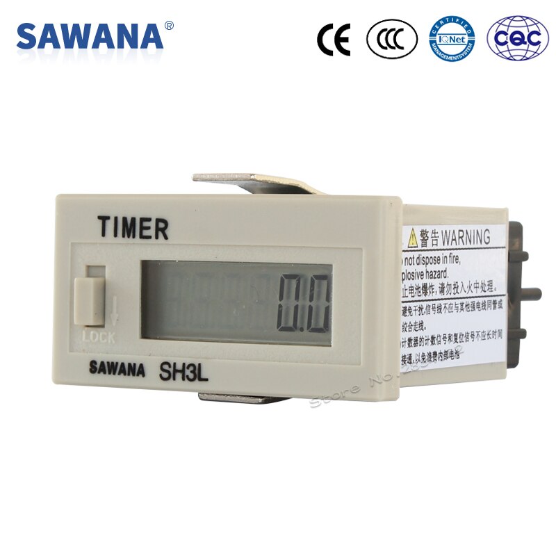 Ac100-240v timer cumulatieve uren geen spanning  dc 5-30v 99999.9h 99 h 59 m 59s 9999 d 23h slot sleutel 6 cijferige lcd-tellingen urenmeter