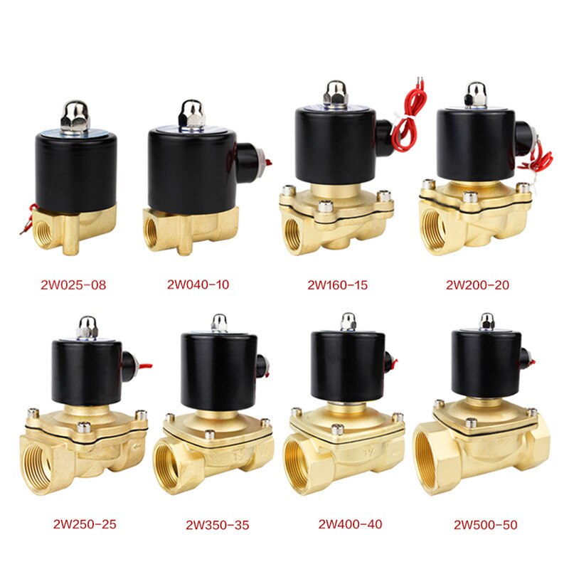 Électrovanne Eau 1/2" AC 220V Normalement Fermée - Laiton - Pour Contrôle D'Arrosage, Irrigation, Système Eau