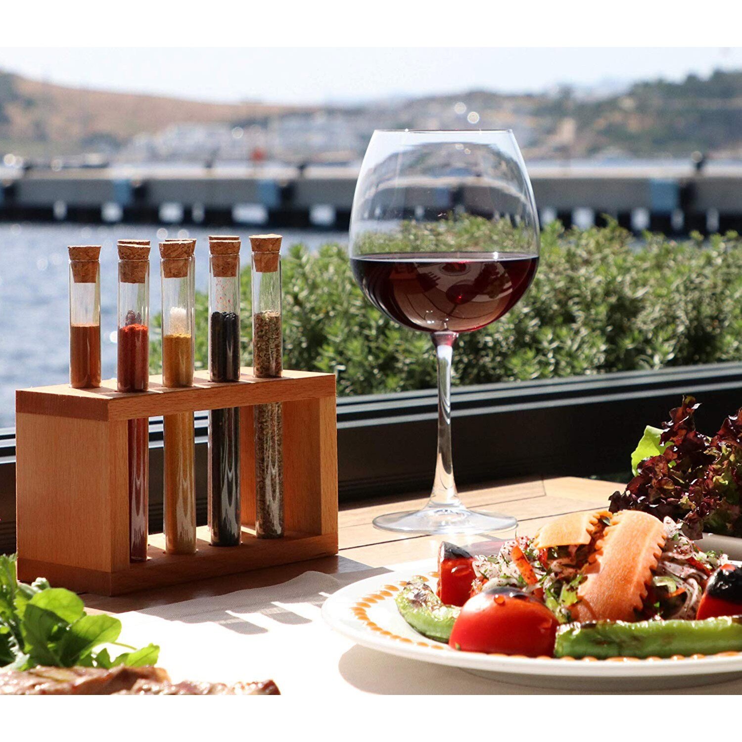 Kitchen Tools Round Spice Bottles Wooden Spice Tubes 8 pieces 12 pieces Kitchen Sets Accessories For Scuba Cork Salt Caller