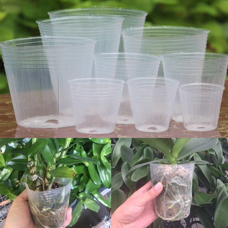 10Stck Transparenz Kindergarten Töpfe Wachsen Pflanzen Ernährung Tasse Orchidee Ausbreitung Container Sämling Anhebung Taschen Garten Liefert