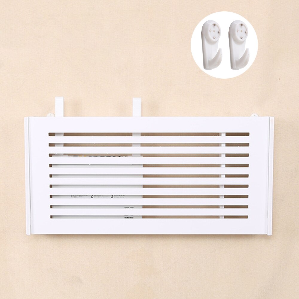 Wifi Router Plank Opbergdozen Kabel Power Plus Draad Beugel Opbergdoos Wood-Plastic Wandplank Opknoping Plug beugel Dozen: 40.5x20.5x9.5cm / Louver