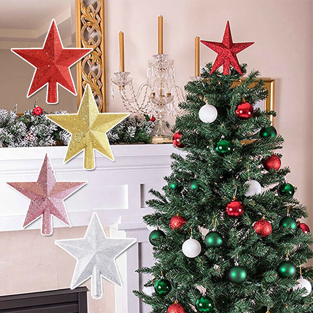 Large Glitter Star Christmas Xmas Tree Topper Decoration Xmas Treetop Ornament Merry Christmas Decor For Home Year