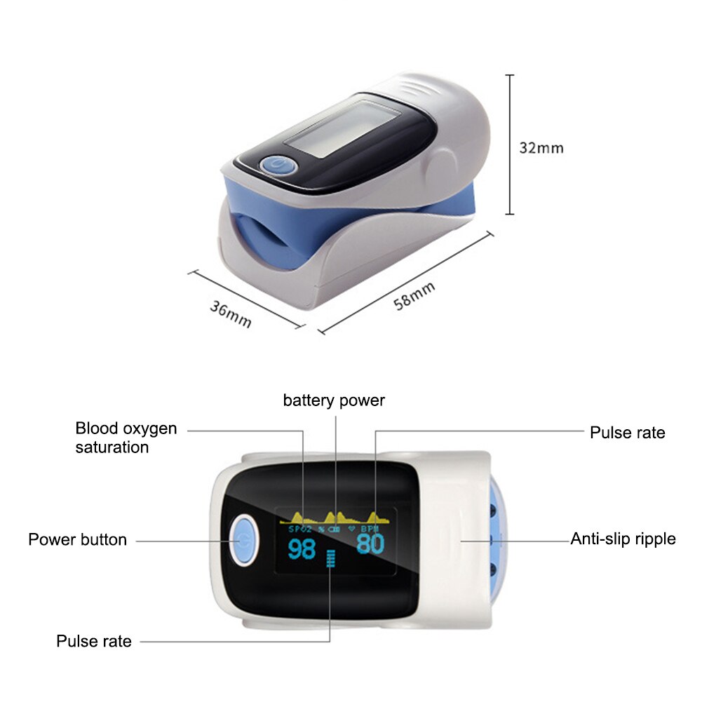 Blod ilt monitor finger puls oximeter ilt saturation monitor uden batteri hurtigt