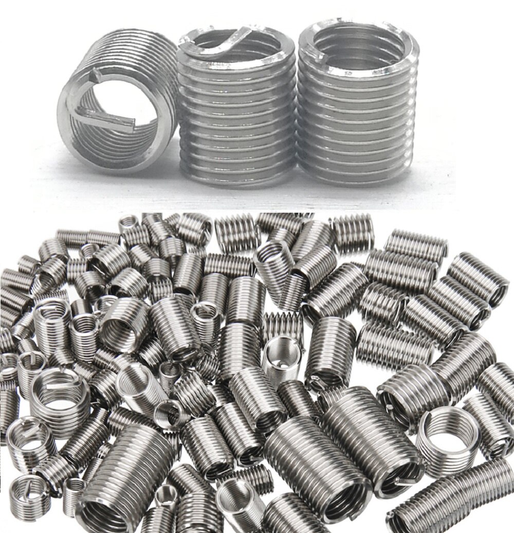 50pcs M10*1.5*1D/1.5/2D/2.5D/3D Stainless Steel Screw Coiled Wire Helical Threaded Inserts Set Helicoil Thread Repair Insert Kit