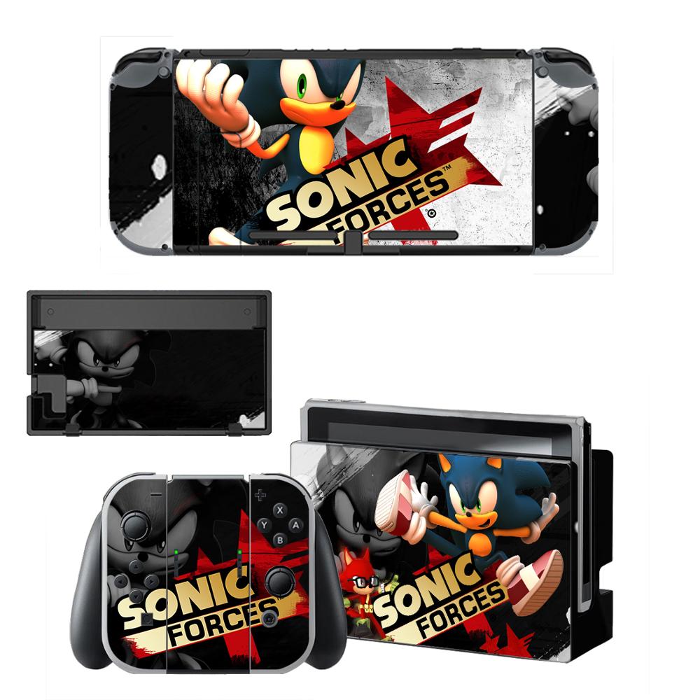 Vinyl Screen Skin Sonic Protector Stickers for Nintendo Switch NS Console + Controller + Stand Holder Dock Skins Stickers: QBYSNS0443