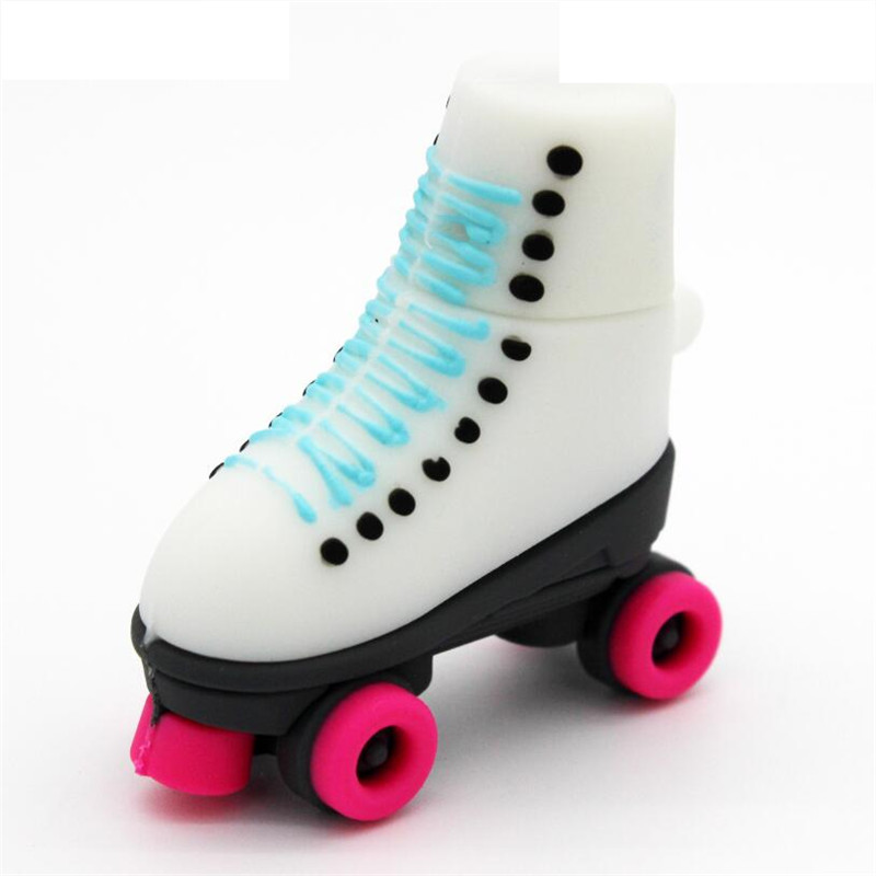 SHANDIAN patines Pen Drive USB pendrives genuino 4GB 16GB 32GB 64GB patines de rodillos zapatos USB flash disco memoria stick: 16 GB / Pink