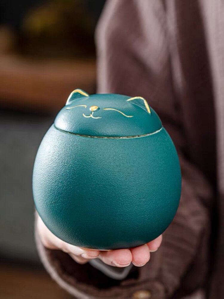 Kat Urn, Hond Urn, kat Vorm Urn Voor Huisdier As-Kat Vorm Gedenkteken Urnen-Handgemaakte Black Decoratieve Urnen Voor Funeral