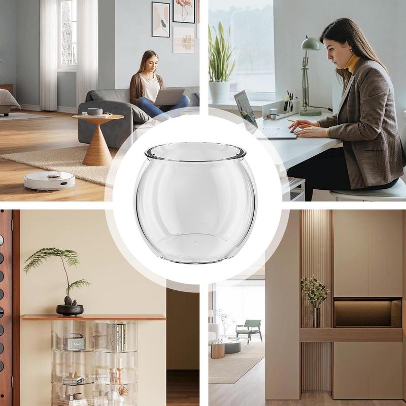 Okrągłe akwarium przezroczyste okrągłe akwarium ozdobne przenośna mała miska na ryby mały ozdobny wystrój domu dla ryb ozdobnych