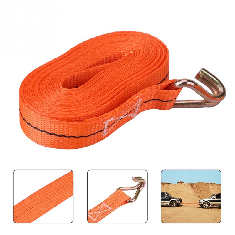 5m/16ft surrningsremmar kraftigt 1 ton för lastbilssläp nödspänningsbälten höghållfast polyester orange