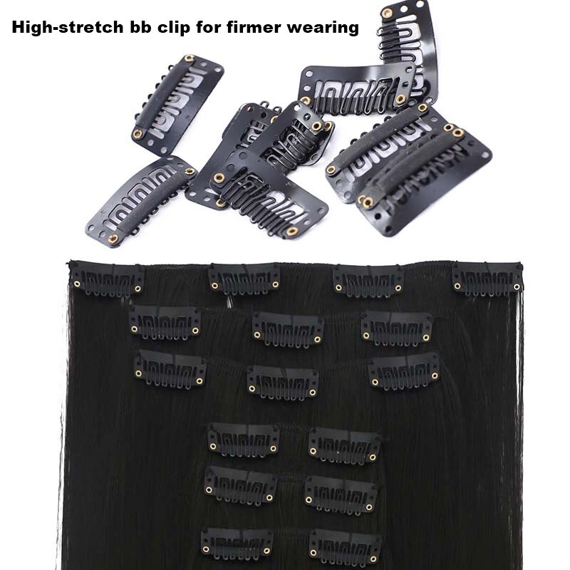 Xuanguang 6 stk/sæt 16 clips 22 tommer fuld hoved clip in hair extension langt glat hår syntetisk hårstykke til kvinder