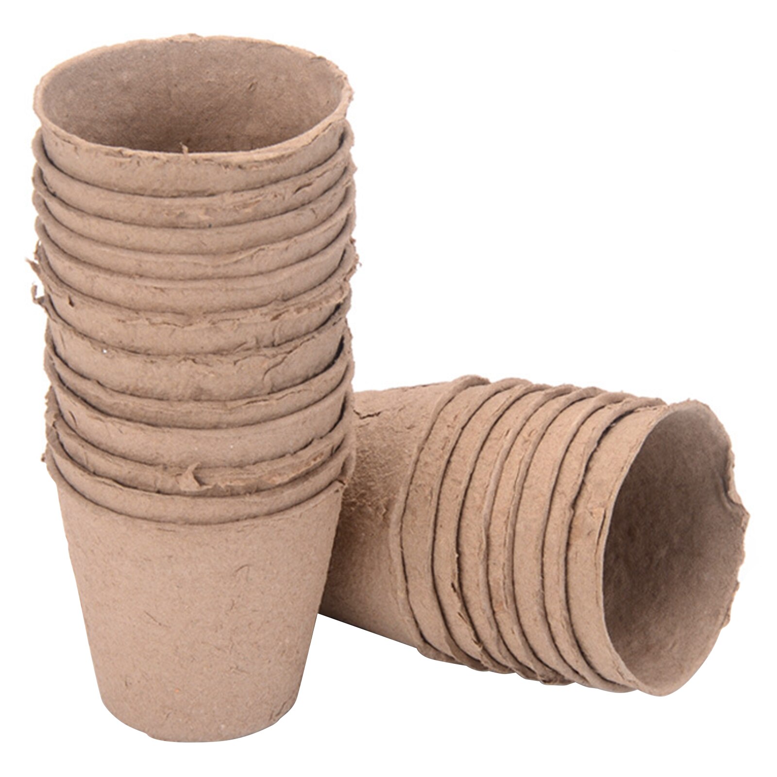 25Pcs Round Biodegradable Paper Pulp Peat Pots Plant Nursery Cup Tray Garden 78*82mm