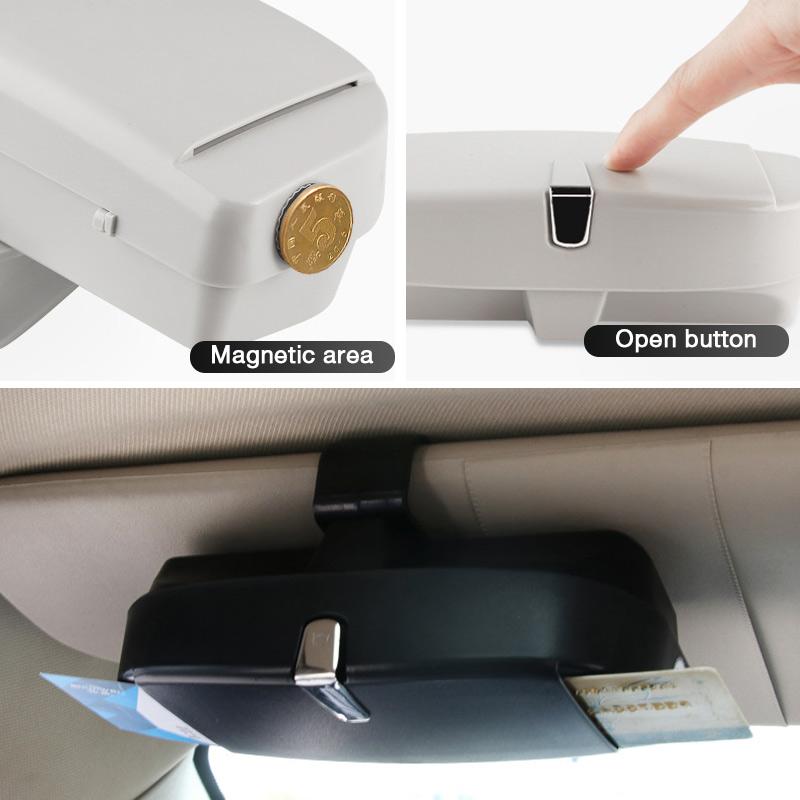Universele Auto Visor Zonnebril Case Auto Glazen Doos Auto Zonnescherm Bill Clip Multifunctionele Auto Bril Opbergdoos Organizer Box