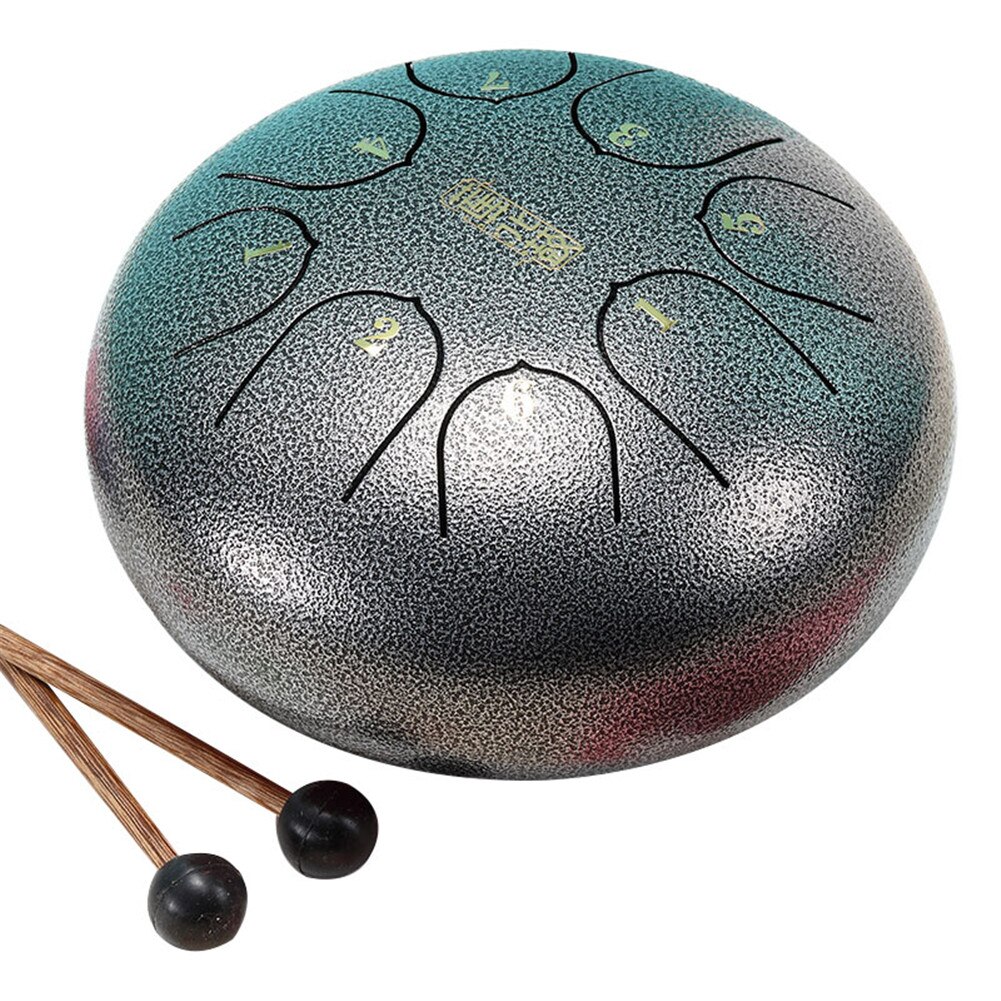 Nature Steel Drum Kit Tongue Drum 6 Inch 8 Tune Steel Hand Pan Drum Tank Drum Percussion Instruments Handpan &amp;T8
