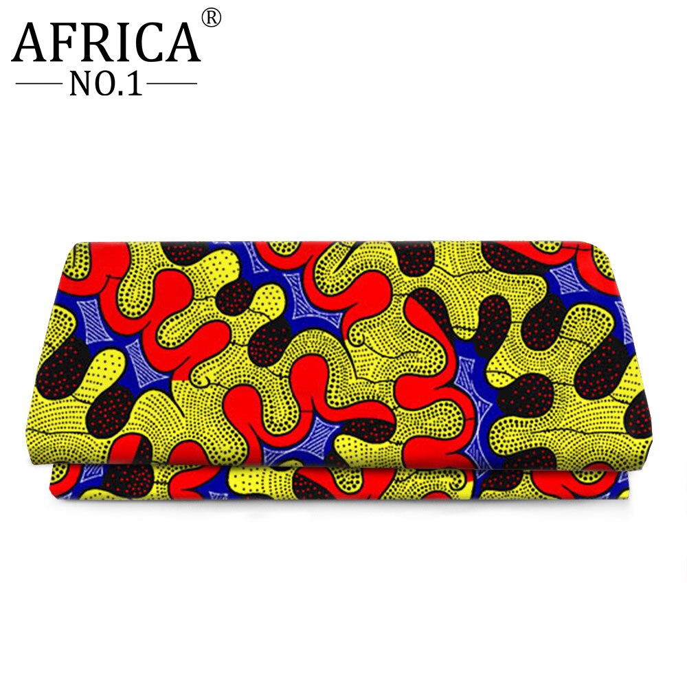 African Wax Print Fabric 100% Cotton Ankara Sewing Material For Dress Ankara Wax print Fabric 6yards AFRICA NO.1