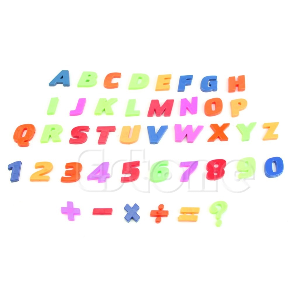Letras y números, imanes de nevera para enseñanza, juego de alfabeto de 42 colores