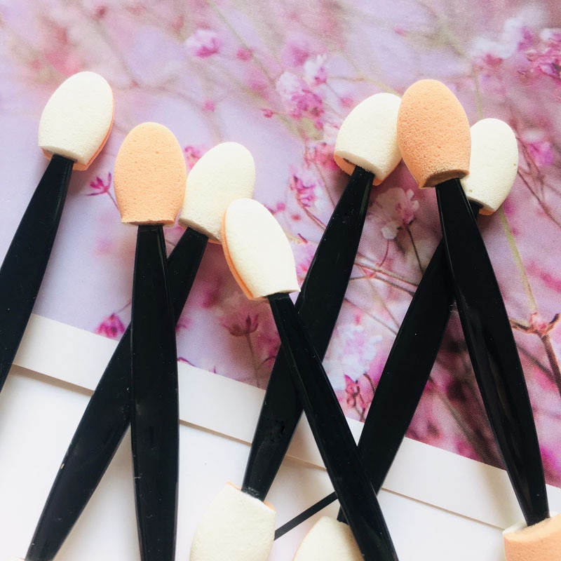 10 Stuks Make-Up Double-End Oogschaduw Eyeliner Borstel Handige En Mooie Applicator Spons Applicator Tool Te Dragen