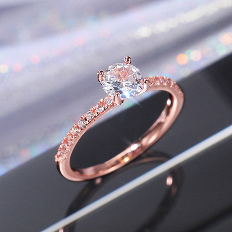 2024 New Arrival Rose Gold Silver Color Fashion Trendy Pierścionki zaręczynowe dla kobiet Prezent ślubny Drop Shipping Biżuteria R527b: 8 / other