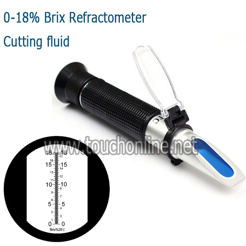 Aluminum 0-18% Brix Fruit and Cutting Fluid Hand-held Refractometer TB-18ATC