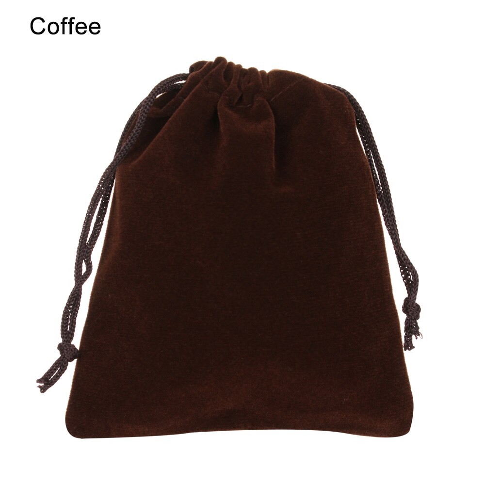 10x12cm Small Velvet Drawstring Pouch Bag Durble Christmas/Wedding Bags Beauty Dice Storage: coffee