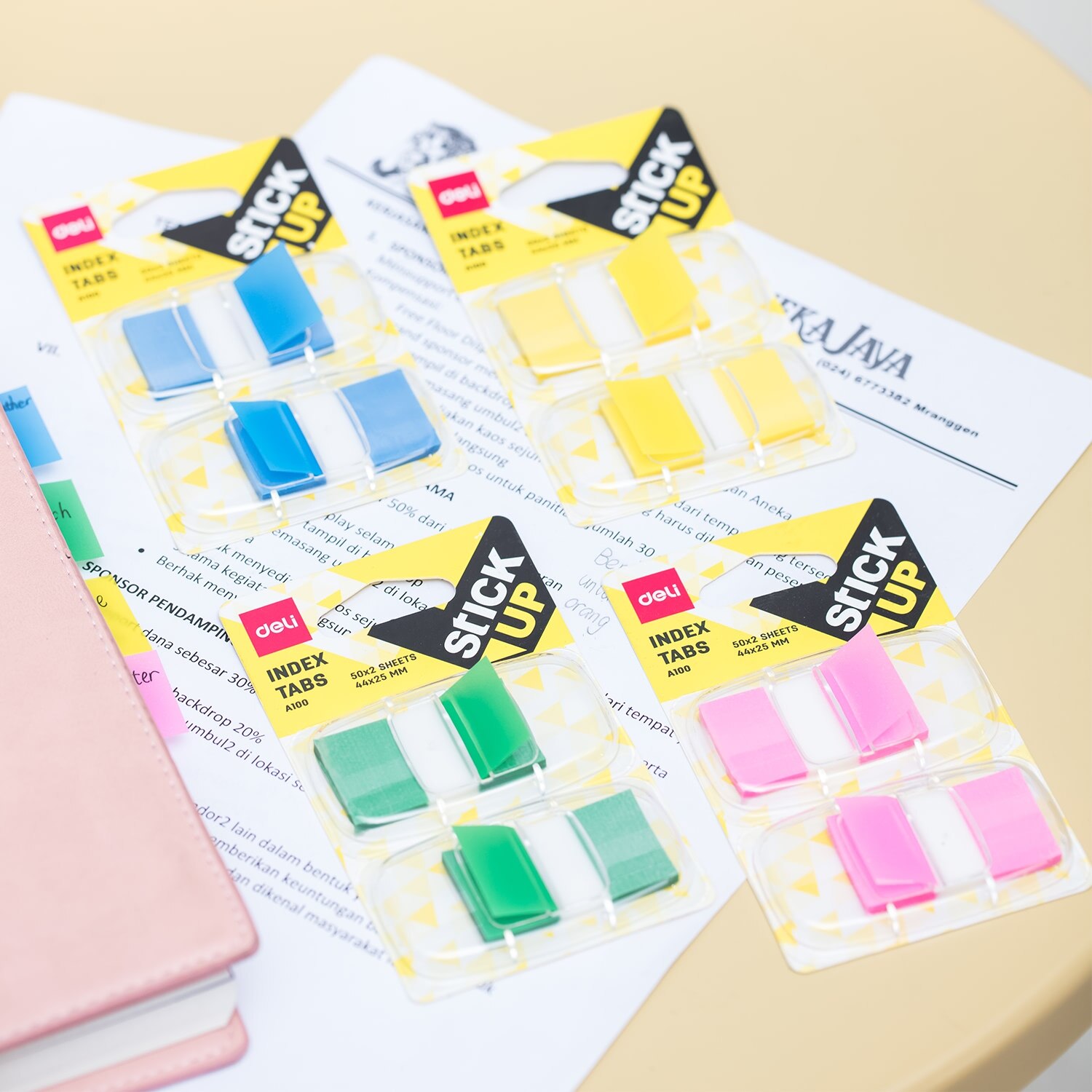 DELI Plastic Index Tabs 100stickers/Card Stationery Sticker Sign Here Planner Stickers Notepads Office School Supplies