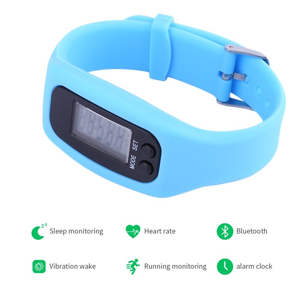 BLOOD PRESSURE Smart Wrist Watch Bracelet Pedometer Sports Monitor Running Exercising Step Counter Fitness Silicone Wristband