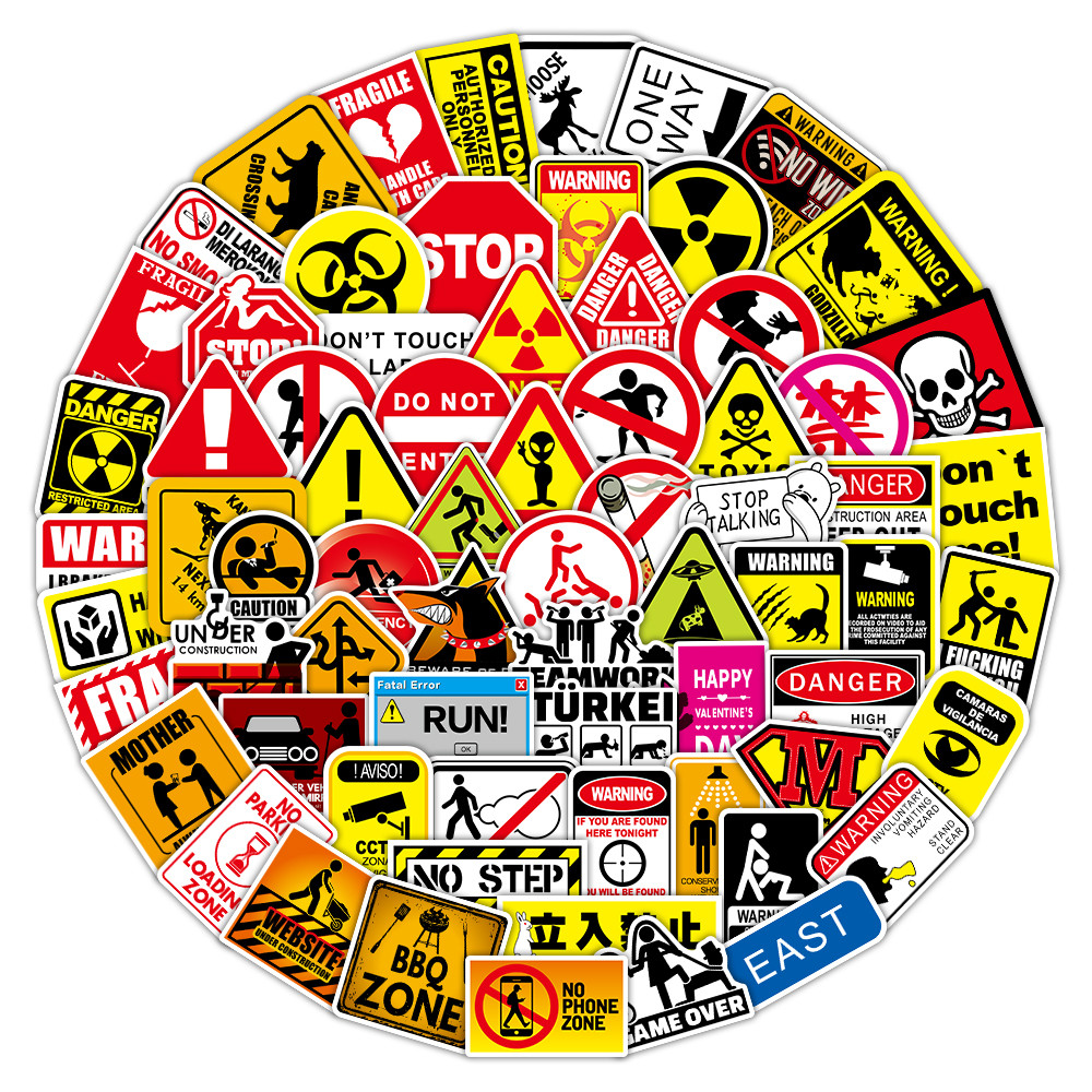 100 stuks multifunctionele waarschuwingsstickers - waterdichte stickers voor werkplek, verpakking en dagelijkse veiligheidsstickers Story Store