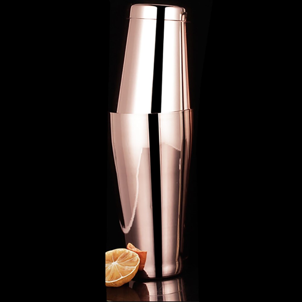 550ML/750ML 304 Stainless Steel Cocktail Shaker 2-piece Set Mixer Wine Martini Boston Shaker For Bartender Drink Party Bar Tools: Rose