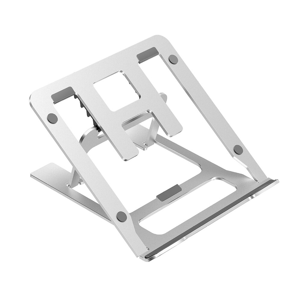 Aluminium Alloy Laptop Stand for MacBook/Asus/Lenovo/HP Notebook Table Stand Height Adjustable Bracket Holder PC Cooling Stand: Silver