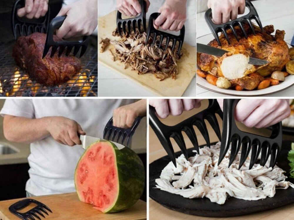 Fourchette ours griffe de viande | Créative fourchette de nourriture, ours de barbecue, griffe d'ours, trancheuse de viande, déchirement de main, poulet barbecue garde-mains