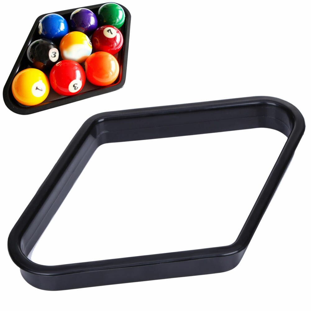 9 boules billard Triangle supports sport Durable lisse pratique résistant à l'usure plastique noir accessoire Table de billard