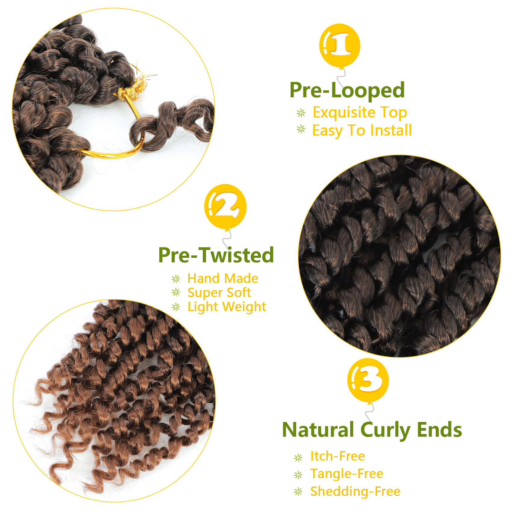 Forevery Passion Twist Capelli all'uncinetto Capelli sintetici all'uncinetto per donne nere Estensioni dei capelli pre-loop pre-intrecciate Passion Twist