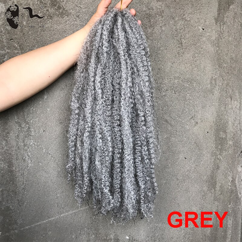 Syntetiskt fläthår 1 st/lot afro marley hair crochet diy flätor frisyrförlängning hög temperatur 18 & #39 ;& #39 ; xishixiuhair: Grå