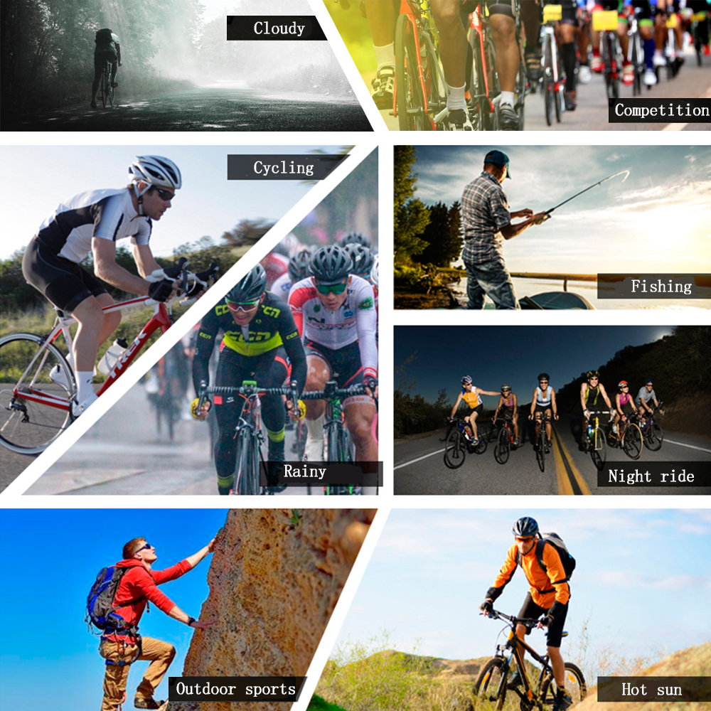 Xiyalai Occhiali Sportivi Polarizzati UV400 – Da Ciclismo, Corsa E Pesca – Leggeri 25g Con Naselli Intercambiabili E Montatura Per Miopi – Certificazione CE