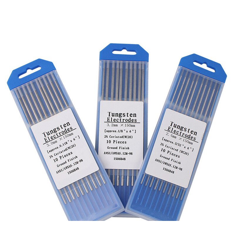 10 Pieces Set Tig Tungsten Welding Electrodes Argon Arc Welding Rods Electrode WC20 WT20 WP20 WL20