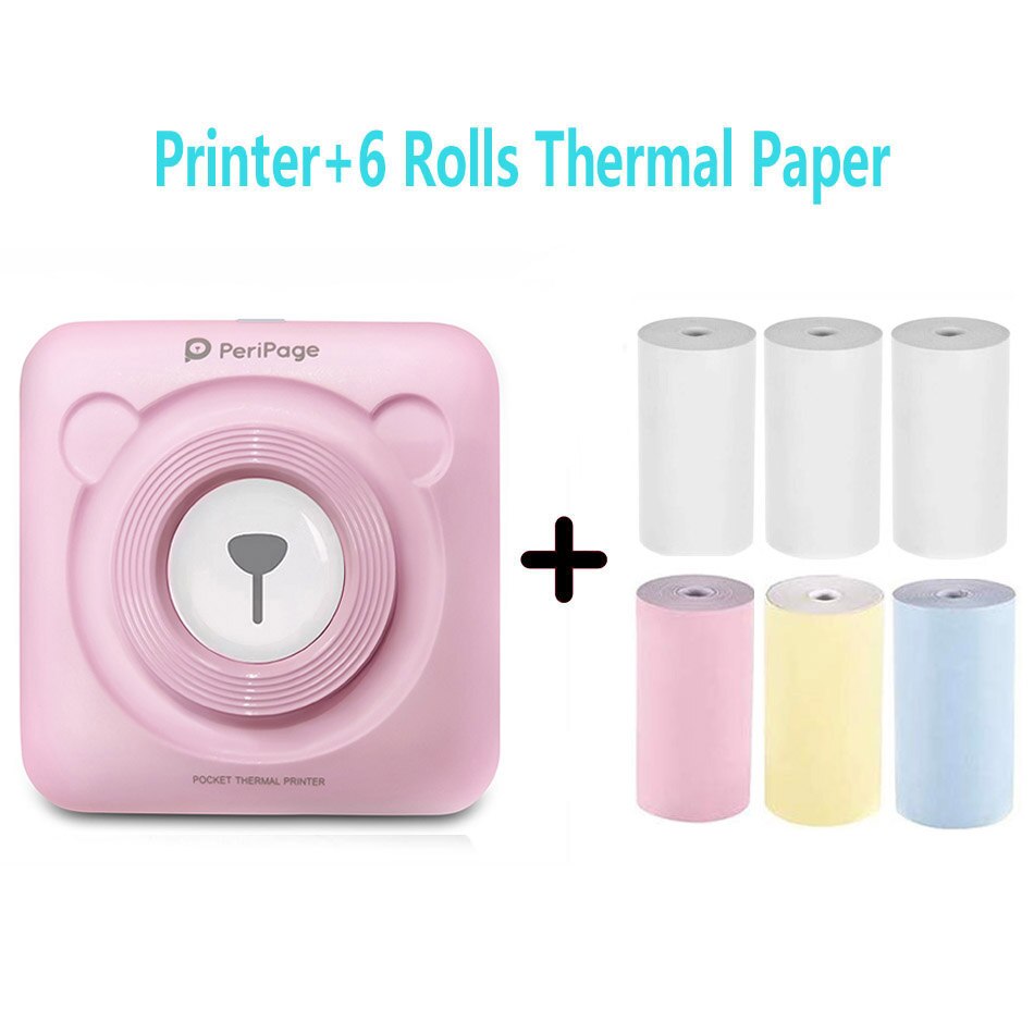 Mini POS Portable Printer Pocket Mobile Thermal Bluetooth 58mm Mini Wireless POS Thermal Photo Printer for Android iOS Phone: P-6 Rolls Thermal